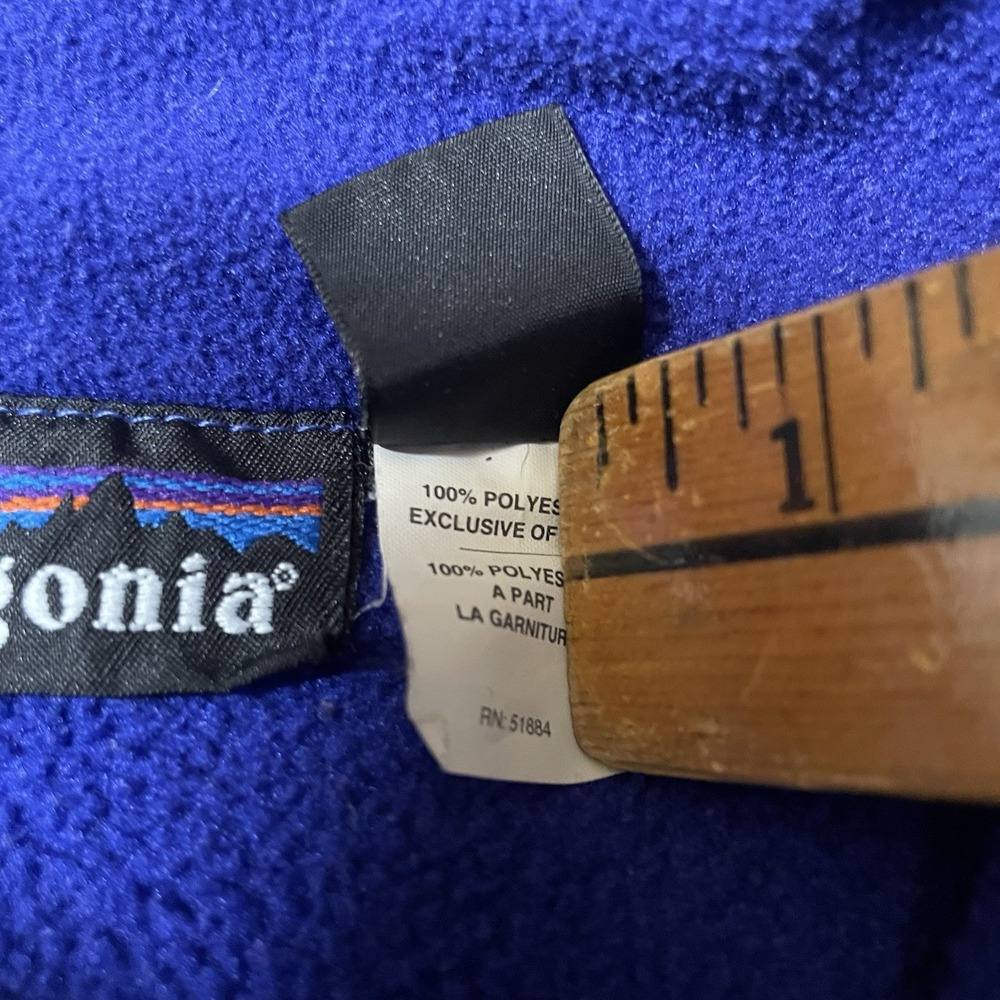 Patagonia Fleece Vest Men Medium Blue Vintage 90s USA Made Zip Up - Picture 3 of 7